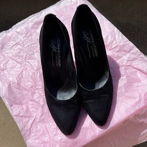 Donald J. Pliner Women's Black Satin Heels